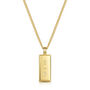 Tall Ingot Tag Men's Necklace 18 K Gold Plated Silver, thumbnail 2 of 6