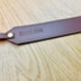 Personalised Stamped Leather Bookmark, Conker Brown, thumbnail 4 of 9
