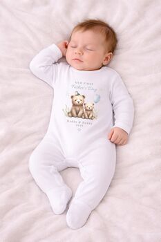 Personalised First Father's Day Baby Sleepsuit, 3 of 3