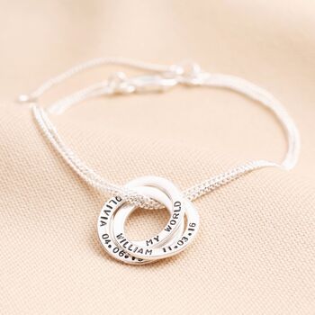 Sterling Silver Personalised Russian Ring Bracelet, 2 of 2