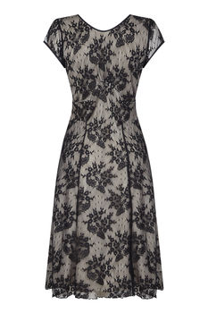Corsage Detail Lace Dress In Black, 3 of 3