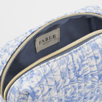 Bunny Blues Small Quilted Makeup Bag, 7 of 7