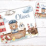 Kids Personalised Sailor Teddy Bear Placemat, Coaster And Mug Dinner Set, thumbnail 2 of 3