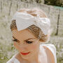 Silk Bow Birdcage Veil Bridal Headband, thumbnail 1 of 11