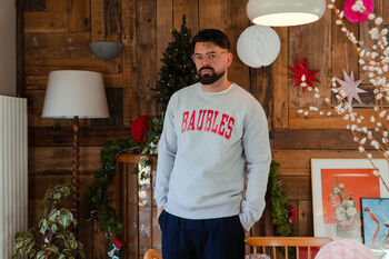 Unisex 'Baubles' Christmas Jumper Sweatshirt, 8 of 12
