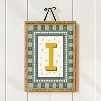 Personalised Initial Print In Stripe Border, 2 of 10