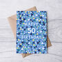 50th Birthday Card For Men, Geometric 50th Card, For Him, thumbnail 2 of 2