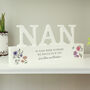 Personalised Wild Flowers Nan Wooden Ornament, thumbnail 1 of 5