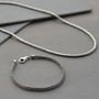 Sterling Silver Oval Snake Necklace, thumbnail 3 of 8