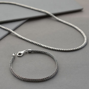 Sterling Silver Oval Snake Necklace, 3 of 8