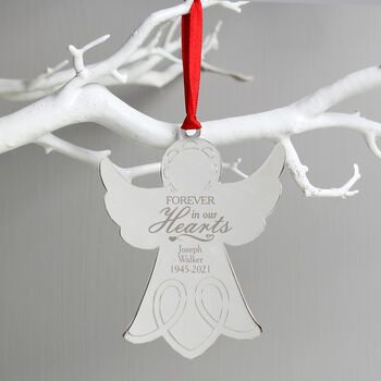 Engraved Christmas Angel Memorial Decoration, 2 of 2