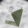 Hand Printed Green Save The Date Wedding Card, thumbnail 7 of 11