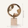 Textured Brass Sphere Sculpture On Marble Base, thumbnail 4 of 12