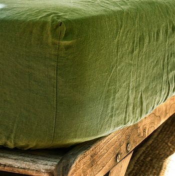 Stonewashed Linen Fitted Sheet, 4 of 5