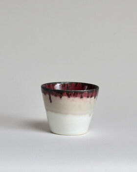 Handmade Japanese Beaker Mug Cherry X White, 4 of 7