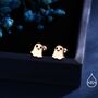 Tiny Little Cute Ghost Screwback Earrings In Sterling Silver, thumbnail 6 of 11