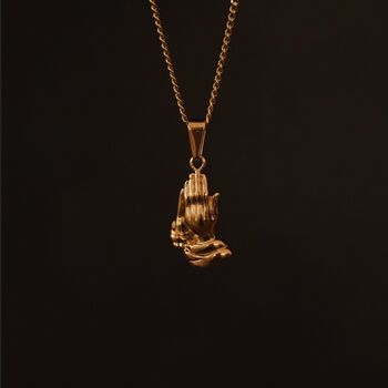 Praying Hands Pendant 18 K Gold Plated, 2 of 4