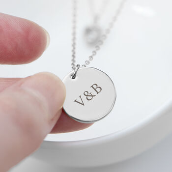 Personalised Layered Crystal Heart And Disc Necklace, 6 of 10
