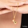 Hourglass Roman Numeral Gold Vermeil, Sterling Silver Necklace, thumbnail 11 of 12