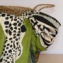 Tiger And Leopards Scarf In Green, thumbnail 4 of 5