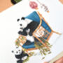 Panda And Baby Panda Greetings Card, thumbnail 3 of 6