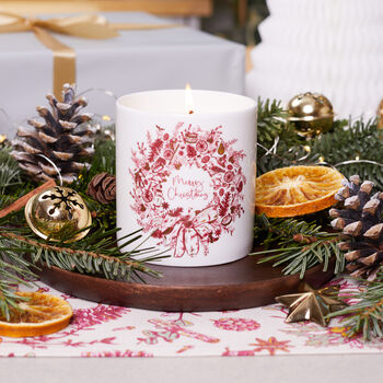 Christmas Wreath Luxury Christmas Candle, 2 of 5