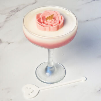 Vegan Handmade Rose Martini Scented Cocktail Candle, 4 of 6