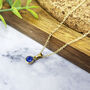 Mini Round Sapphire September Birthstone Charm Necklace, thumbnail 1 of 3