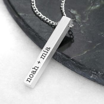 Personalised Men's Solid Bar Necklace, 3 of 10