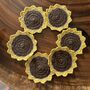 Six Crochet Coasters, Blue White, Citrus, Sunflower, thumbnail 5 of 12