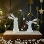 Rabbits And Stocking Christmas Decoration, thumbnail 1 of 2