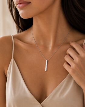 Personalised 3D Bar Shaped Engraved Name Necklace, 4 of 9