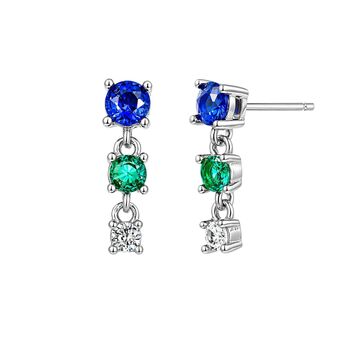 Short Multi Gemstone Drop Earrings, 2 of 5