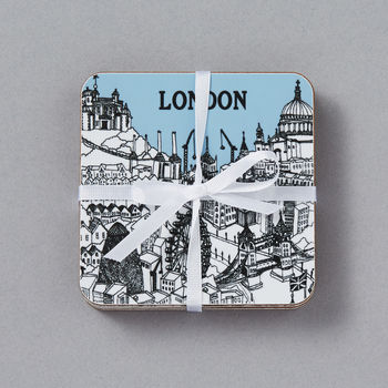 Set Of Four City Illustration Coasters, 3 of 3