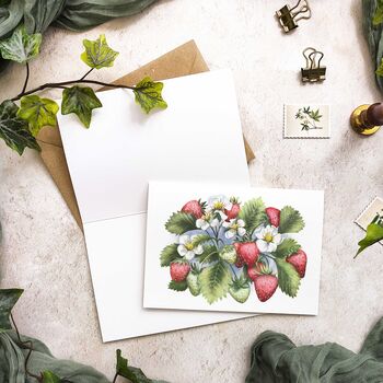 Strawberry Watercolours Note Cards And Envelopes, 2 of 4