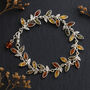 Sterling Silver Baltic Amber Leaf Bracelet, thumbnail 1 of 6