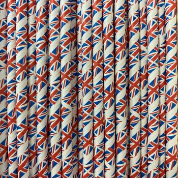 Union Jack Paper Straws Box Of 30 Straws, 3 of 4