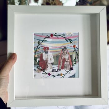 Personalised 1st Paper Anniversary Embroidered Photo, 3 of 9