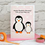 'Penguins' Personalised Birthday Card From Child, thumbnail 1 of 3