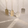 9ct Solid Gold Engravable Rectangle Pendant Necklace, thumbnail 3 of 6