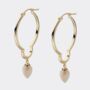 18k Gold Plated Mother Of Pearl Large Hoops, thumbnail 3 of 4