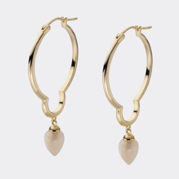 18k Gold Plated Mother Of Pearl Large Hoops, 3 of 4