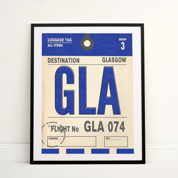 Personalised Glasgow Vintage Luggage Tag Print, 2 of 2