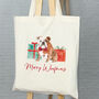British Bulldog Christmas Tote Bag, thumbnail 1 of 5