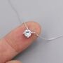 Extra Tiny Cz Necklace In Sterling Silver, thumbnail 1 of 12