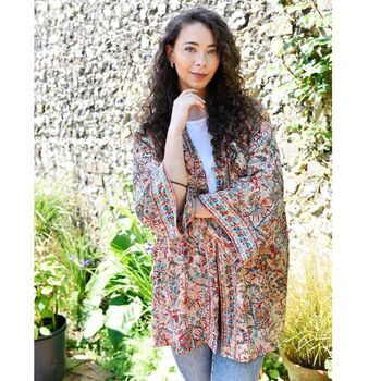 Red, Blue And Orange Paisley Viscose Summer Jacket, 3 of 6