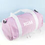 Monogrammed Barrel Gym Bag In Pink, thumbnail 2 of 8