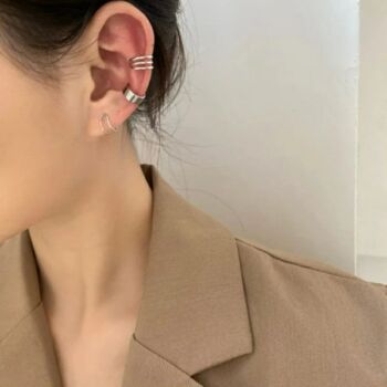 Gold Plated Three Piece Helix Ear Cuff Band, 3 of 5