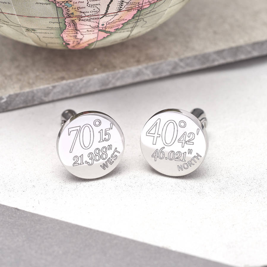 Image of Personalised Special Location Co Ordinate Cufflinks