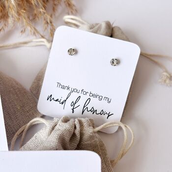 Bridal Party Thankyou Earrings Bridesmaid Flower Girl, 4 of 4